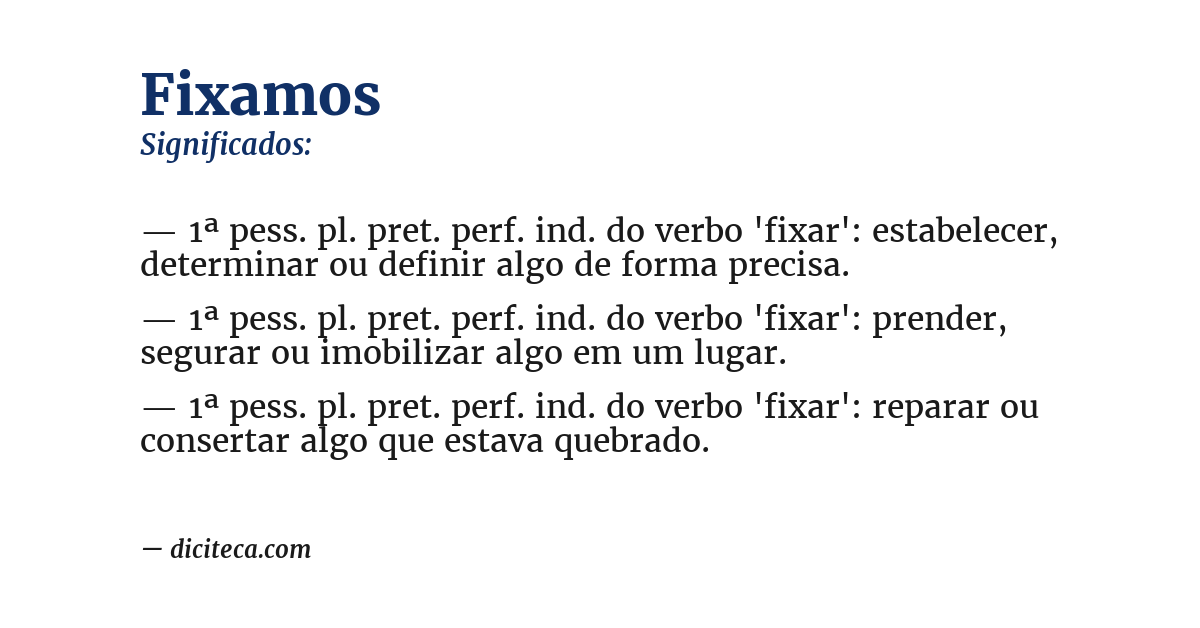 Significado de fixamos