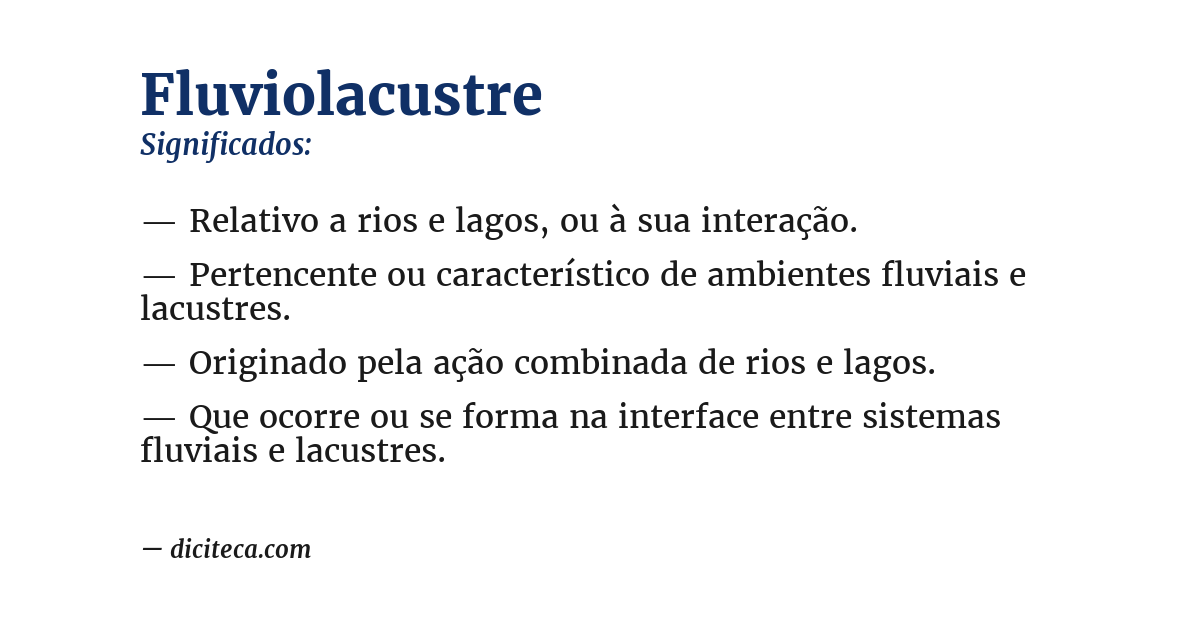 Significado de fluviolacustre