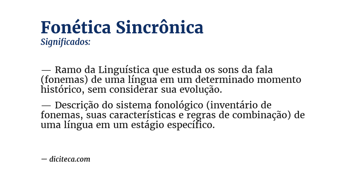 Significado de fonética sincrônica