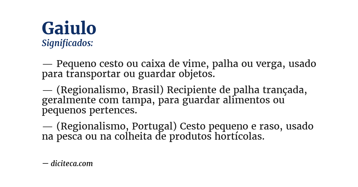 Significado de gaiulo