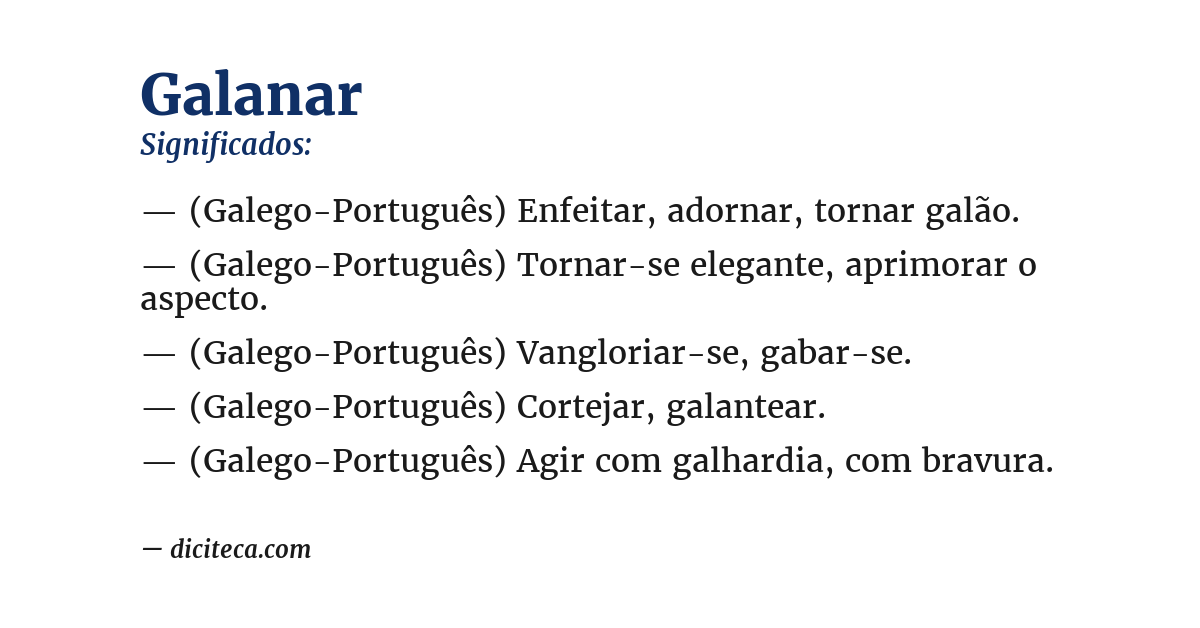 Significado de galanar