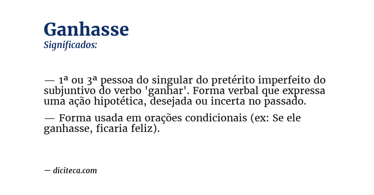 Significado de ganhasse