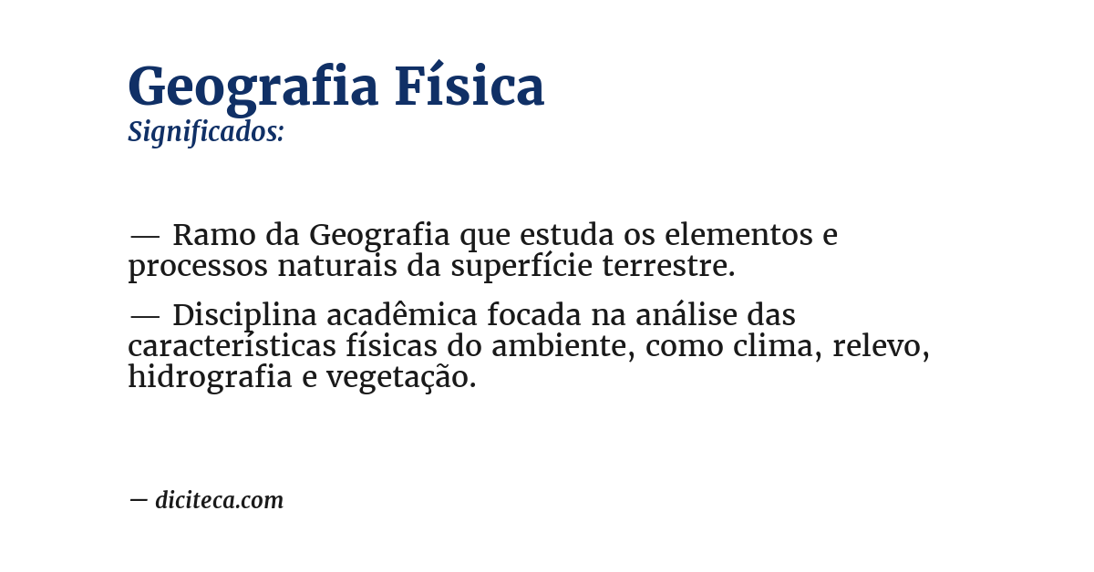 Significado de geografia física