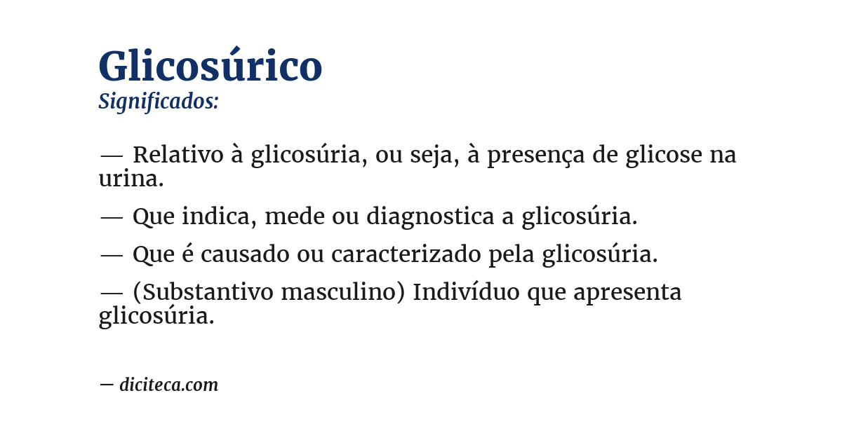 Significado de glicosúrico