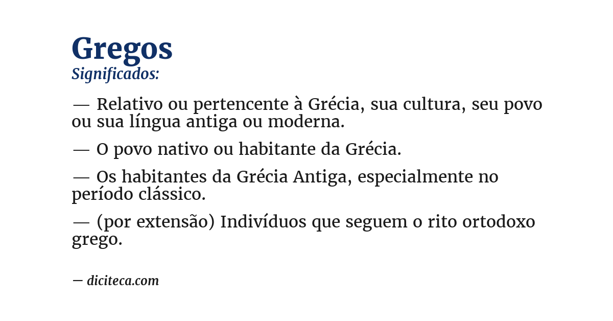 Significado de gregos