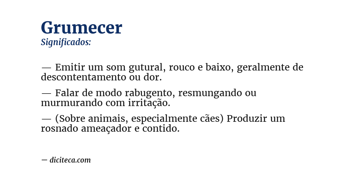Significado de grumecer