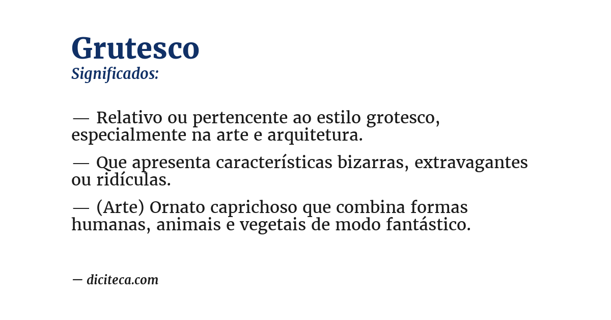 Significado de grutesco