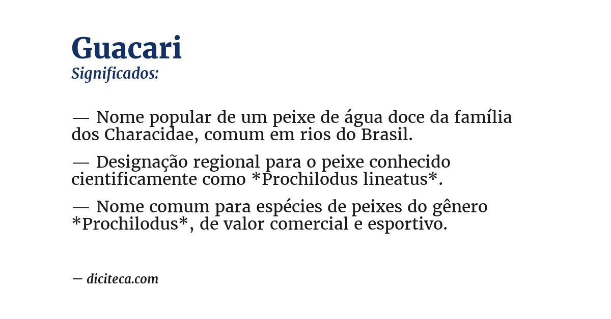Significado de guacari