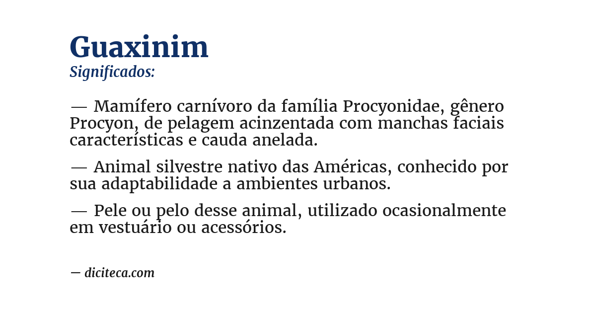 Significado de guaxinim