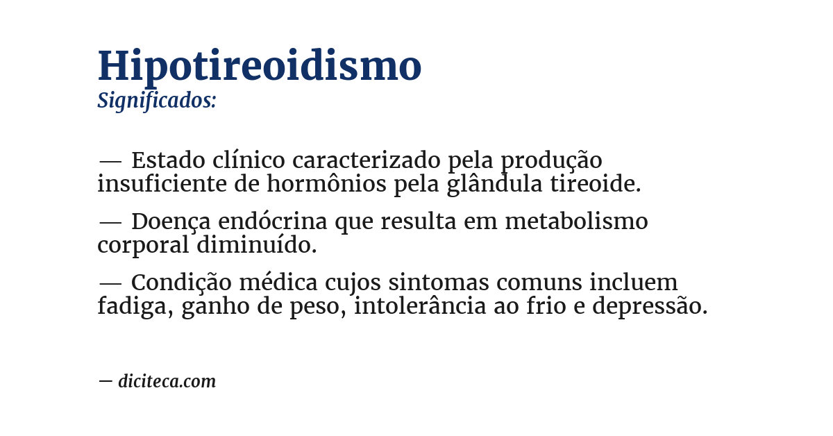 Significado de hipotireoidismo