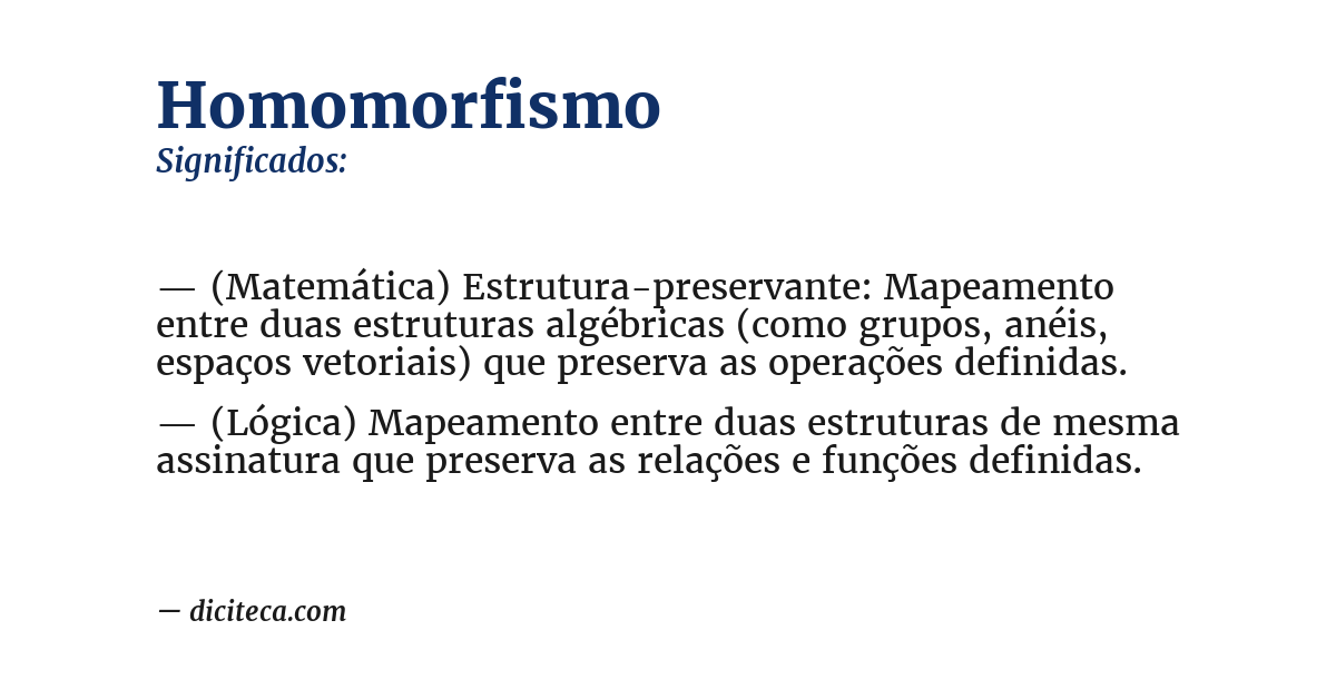 Significado de homomorfismo