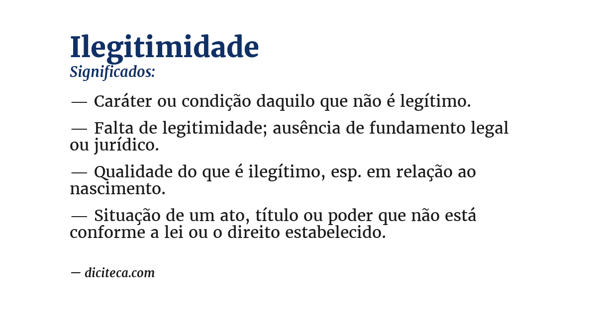 Significado de ilegitimidade