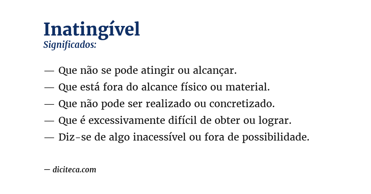 Significado de inatingível