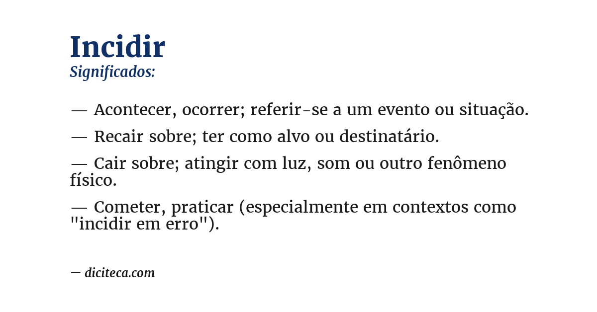 Significado de incidir