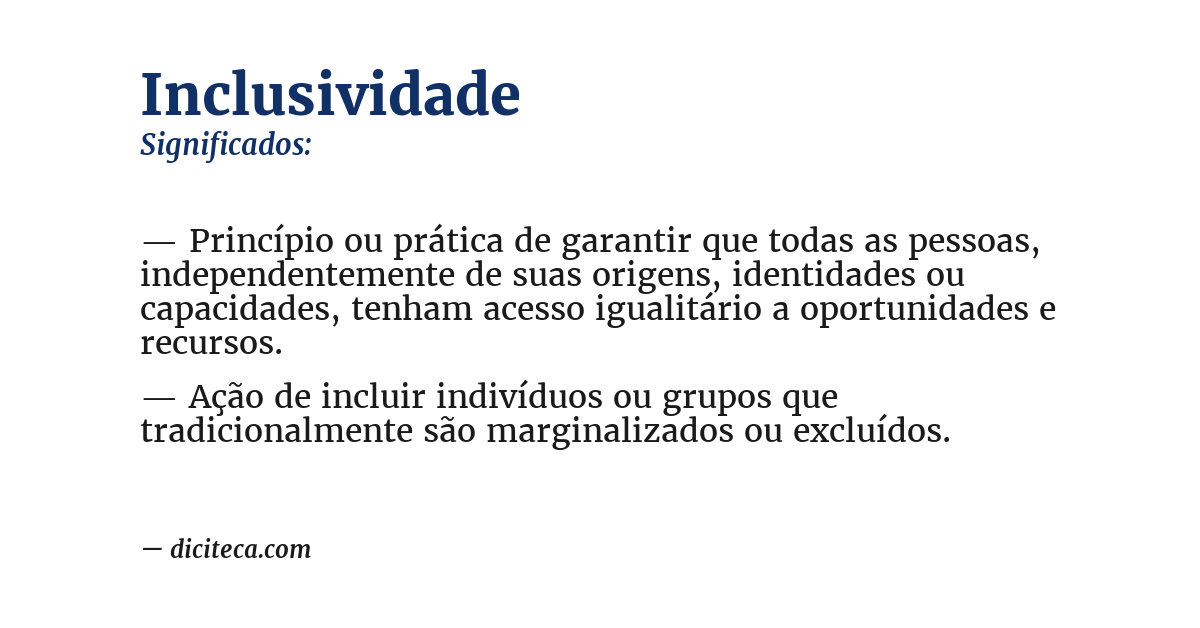 Significado de inclusividade