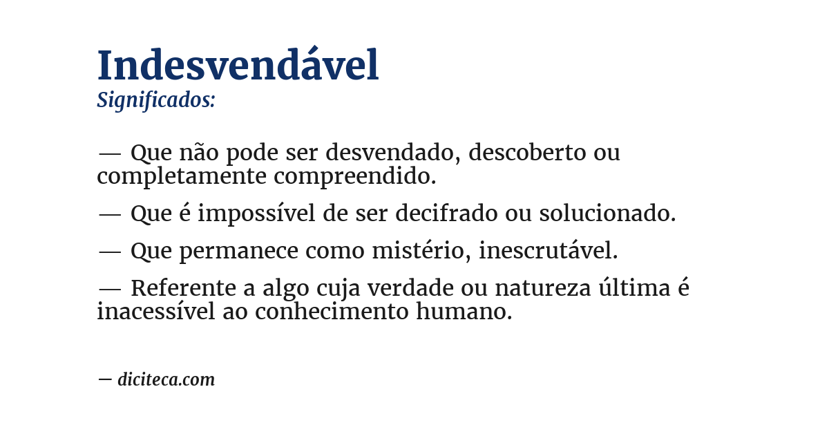 Significado de indesvendável