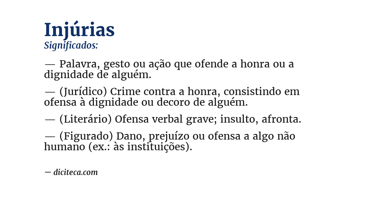 Significado de injúrias