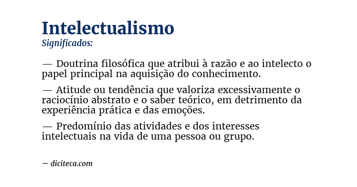 Significado de intelectualismo