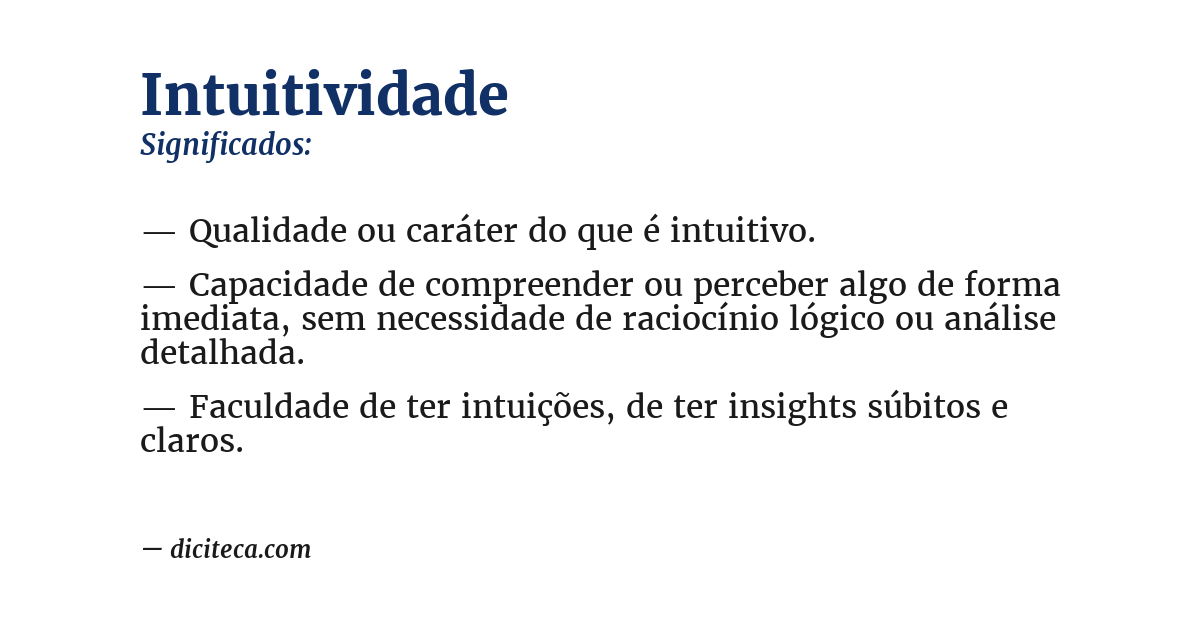 Significado de intuitividade