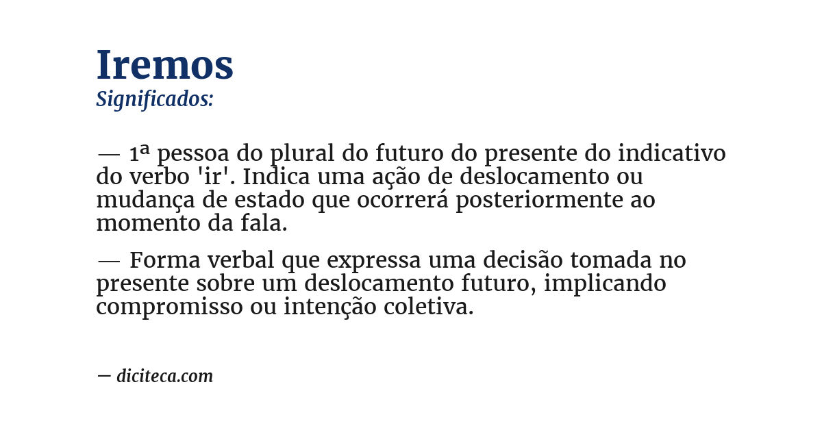 Significado de iremos