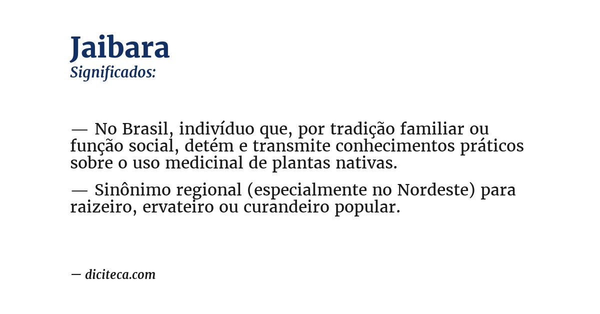 Significado de jaibara