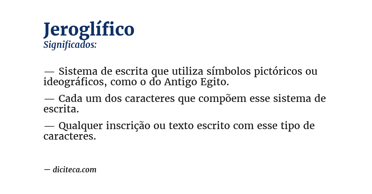 Significado de jeroglífico