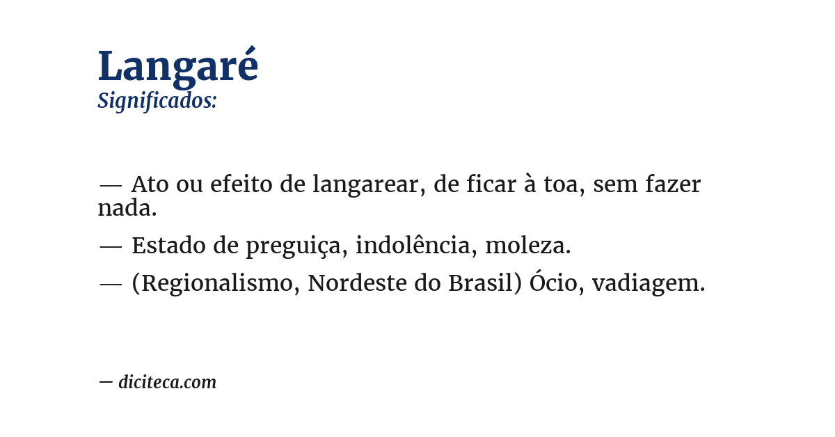 Significado de langaré