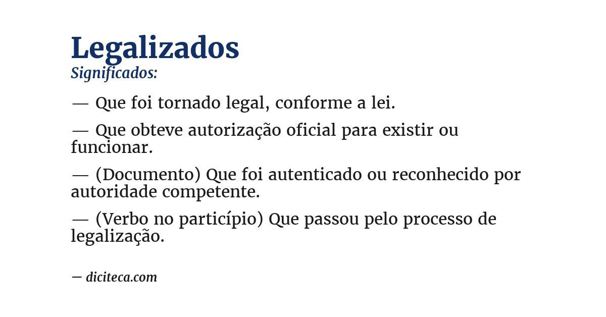 Significado de legalizados
