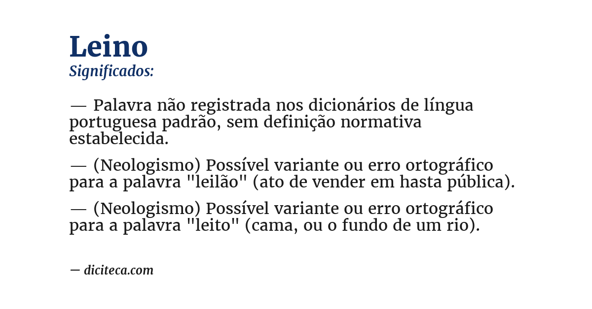 Significado de leino