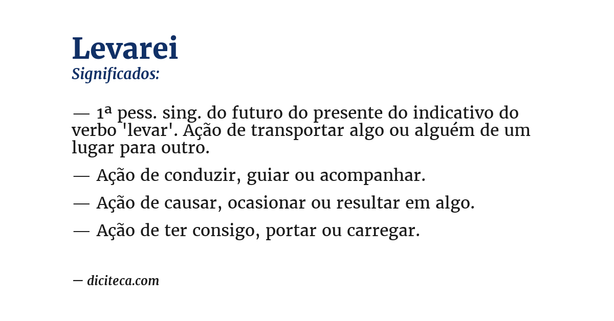 Significado de levarei