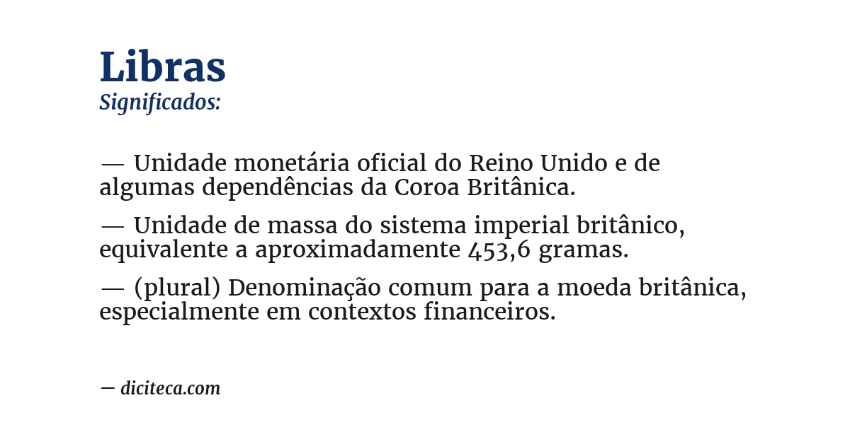 Significado de libras