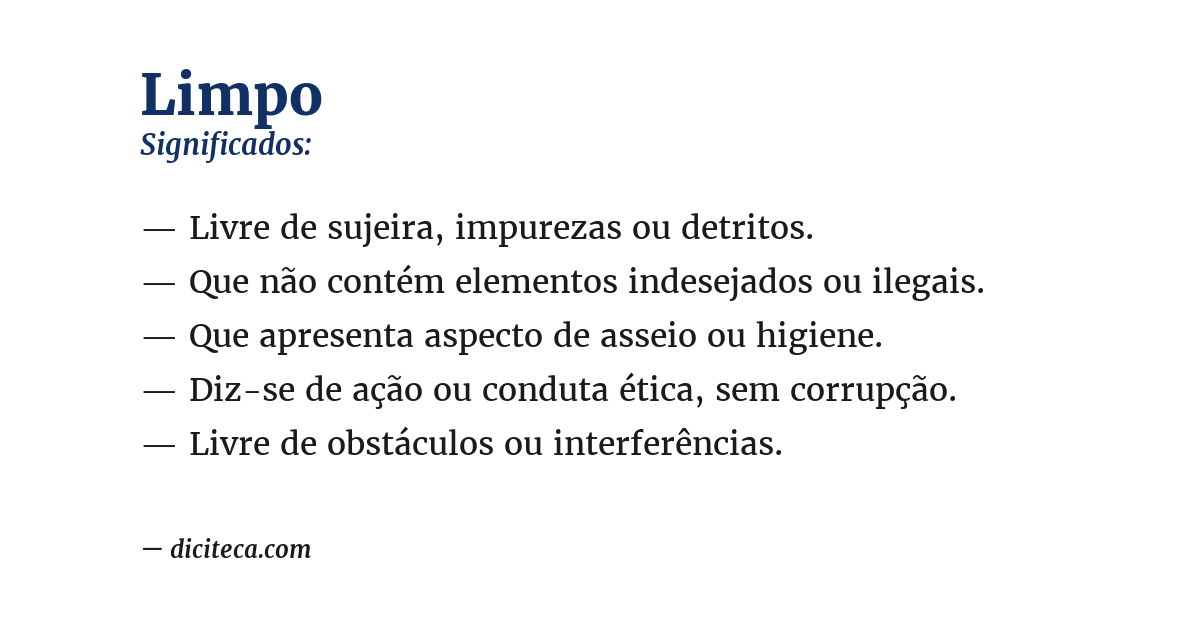 Significado de limpo