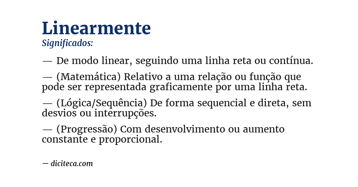 Significado de linearmente