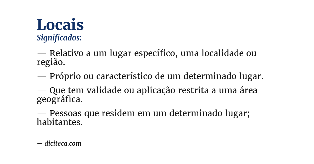 Significado de locais