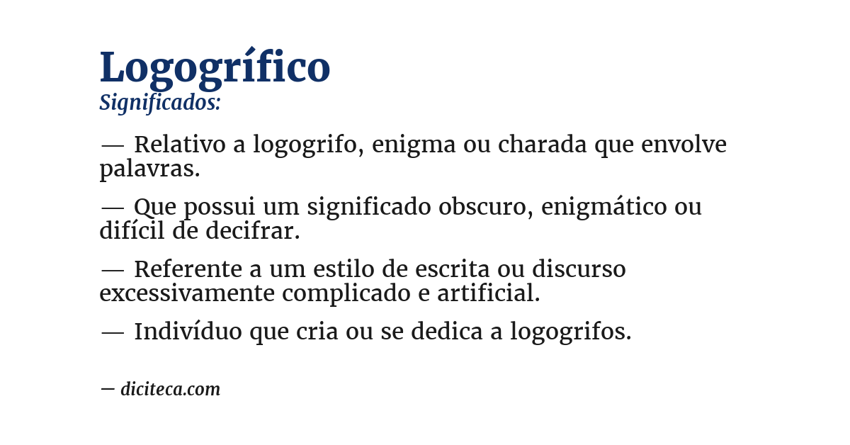 Significado de logogrífico