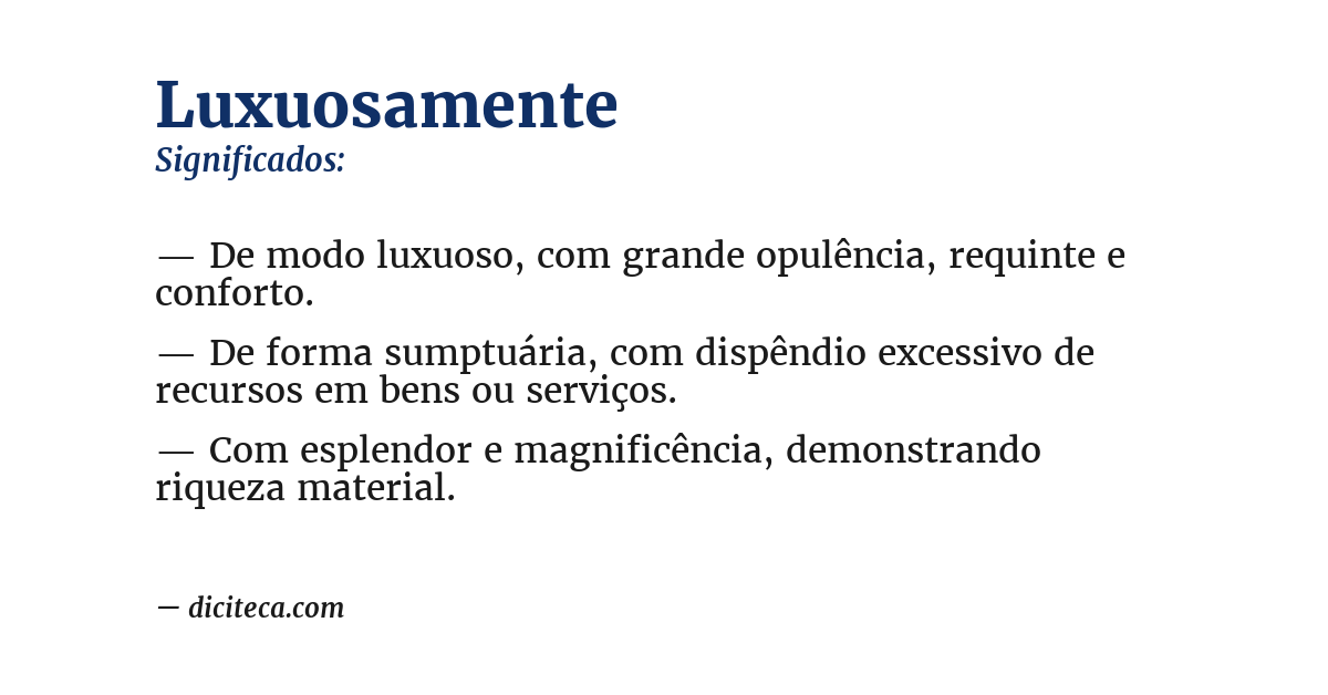 Significado de luxuosamente