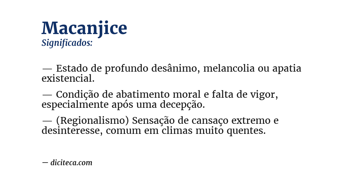 Significado de macanjice