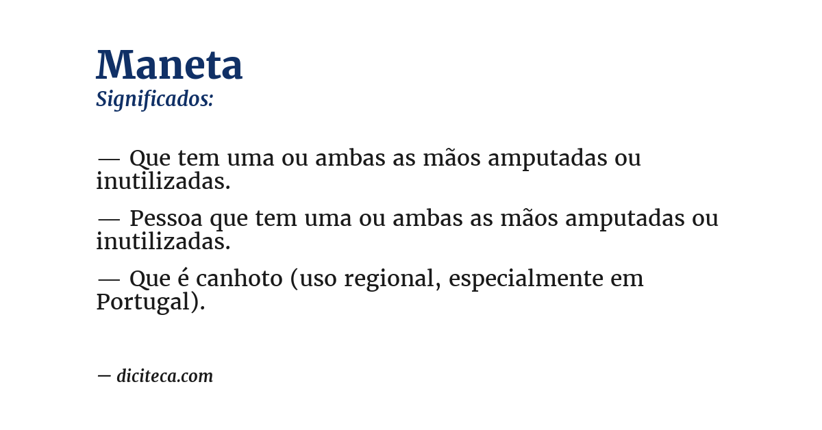 Significado de maneta