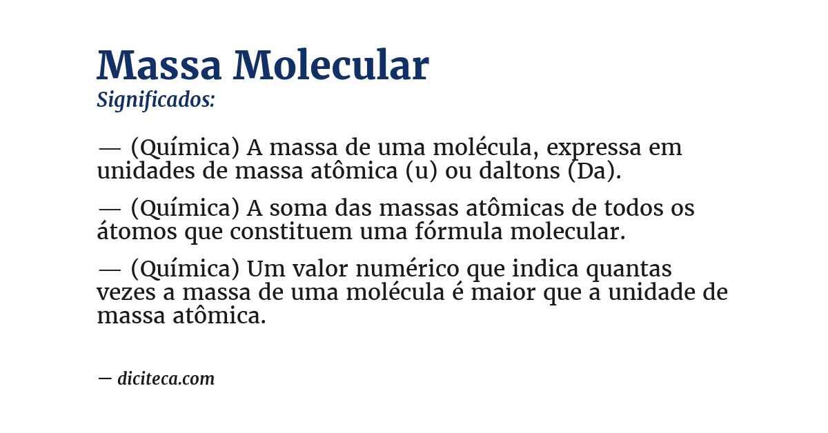 Significado de massa molecular