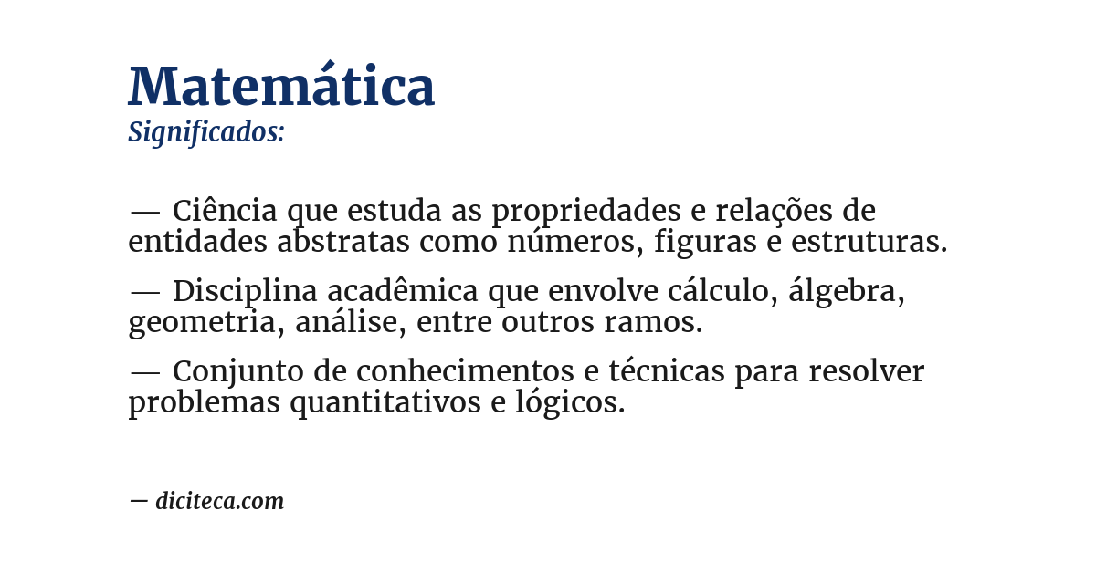 Significado de matemática