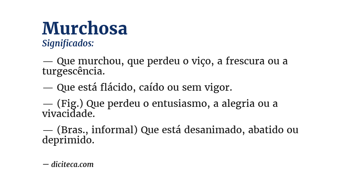 Significado de murchosa