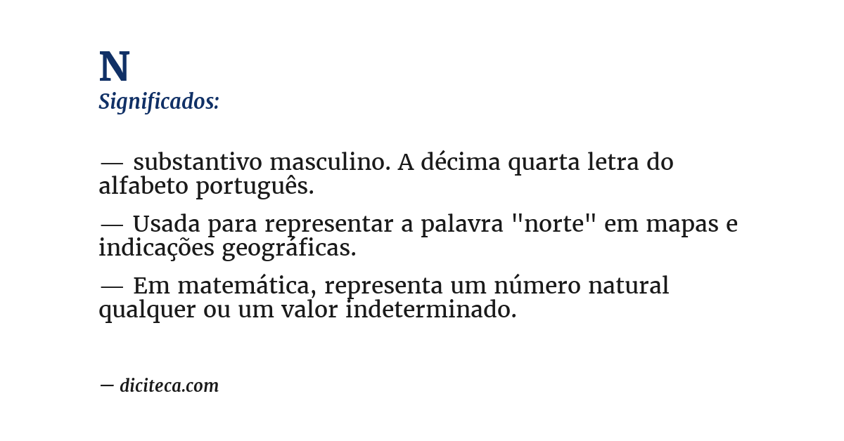 Significado de n
