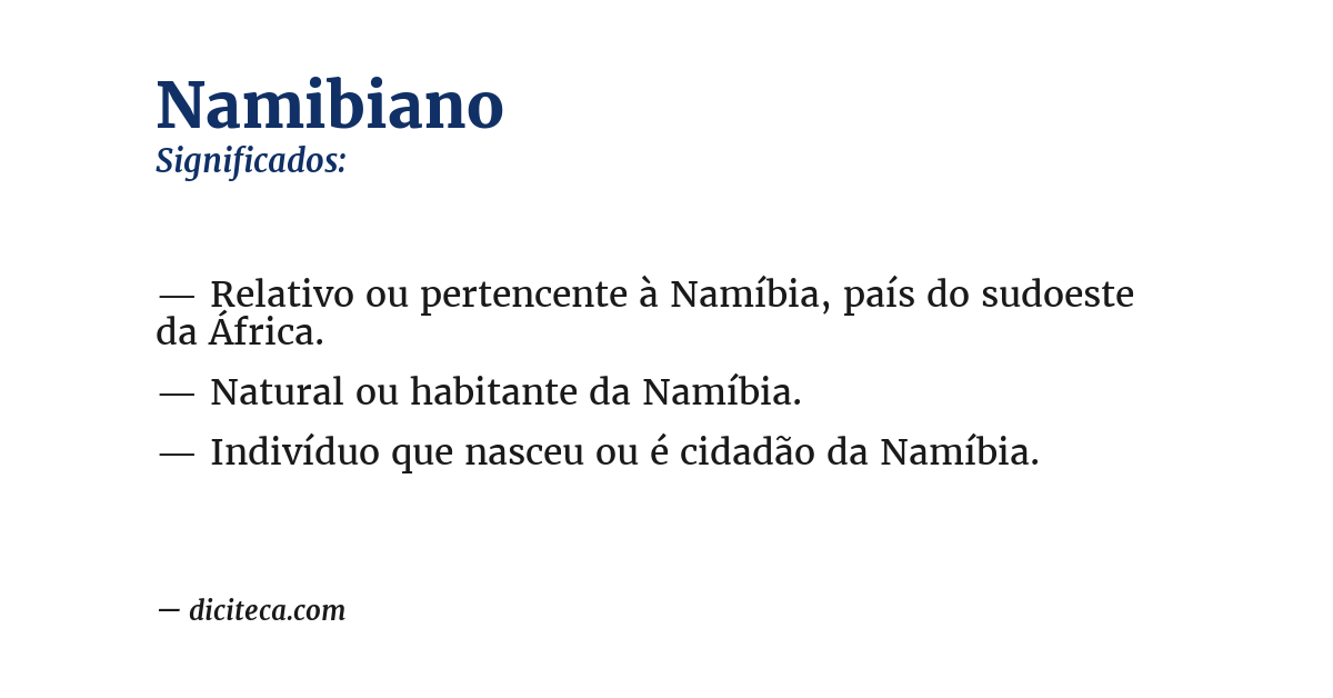 Significado de namibiano