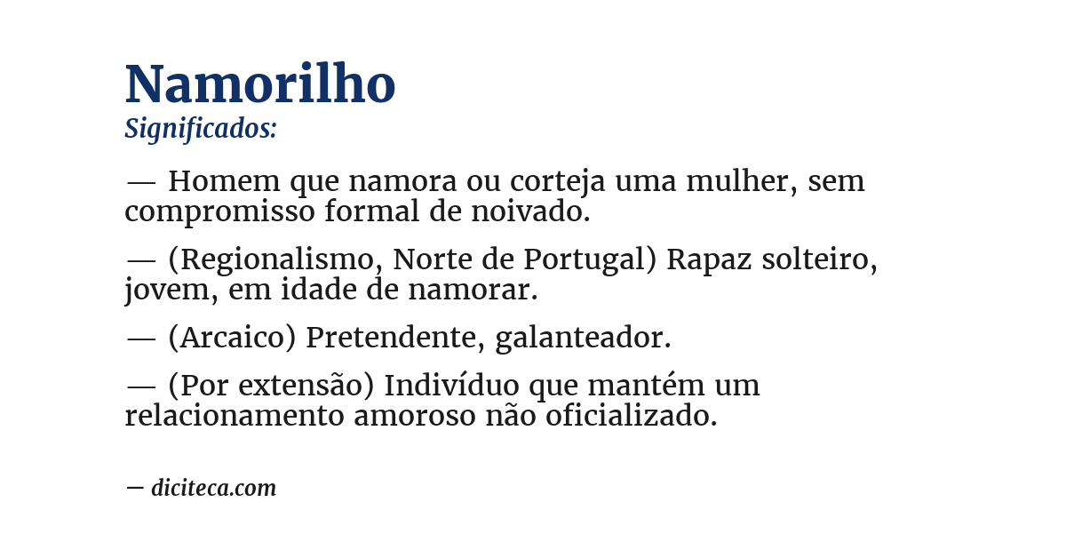Significado de namorilho