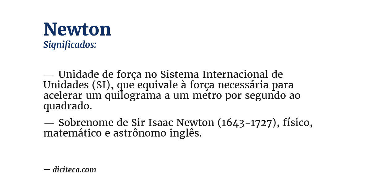 Significado de newton