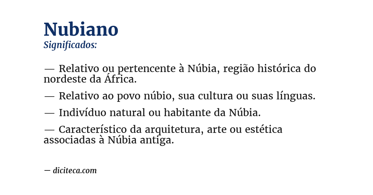 Significado de nubiano