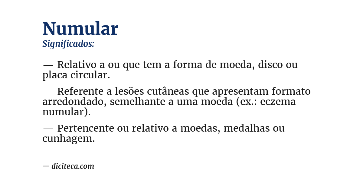 Significado de numular