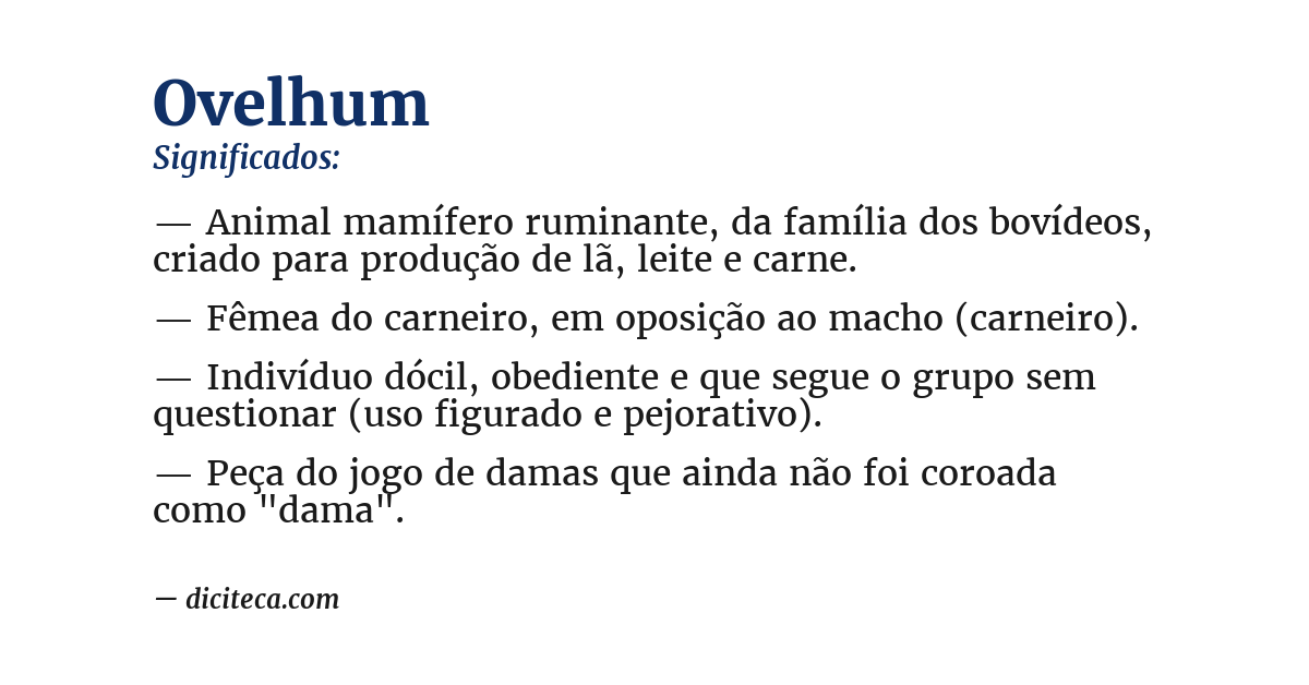 Significado de ovelhum
