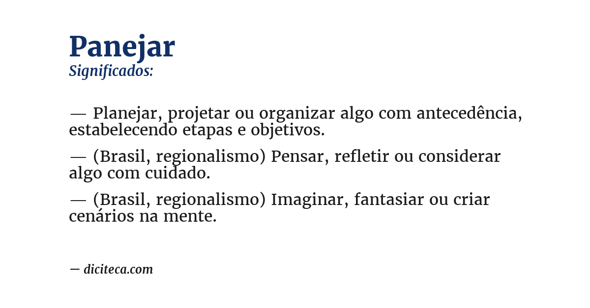 Significado de panejar