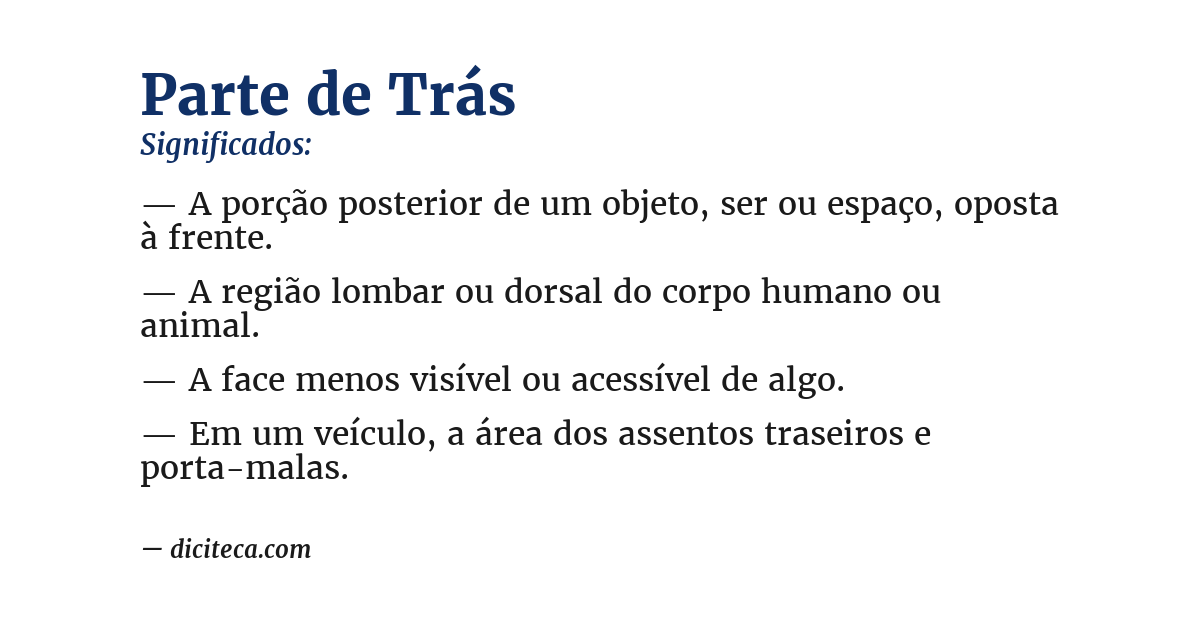 Significado de parte de trás